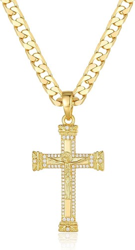 Men 9ct gold crucifix - crucifix, jesus