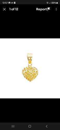 22ct gold heart pendant - 22ct,