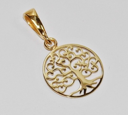 9ct gold tree life pendant - of,