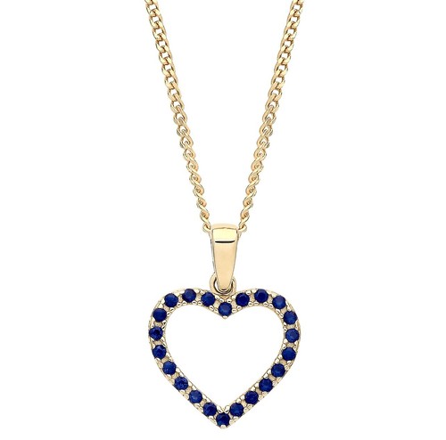 9ct gold sapphire heart - 9ct,