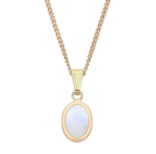 9ct gold natural opal oval - 9ct,