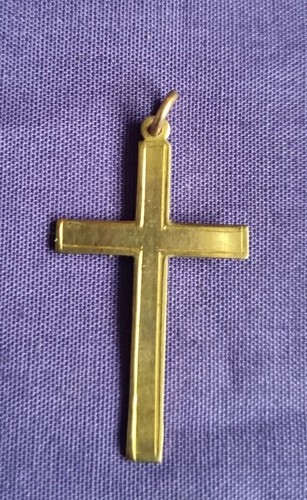 9ct gold cross - gold,