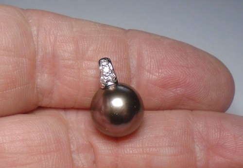 18ct white gold black - gold, pearl