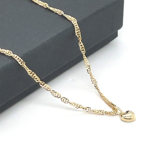 9ct yellow gold ladies heart - yellow,