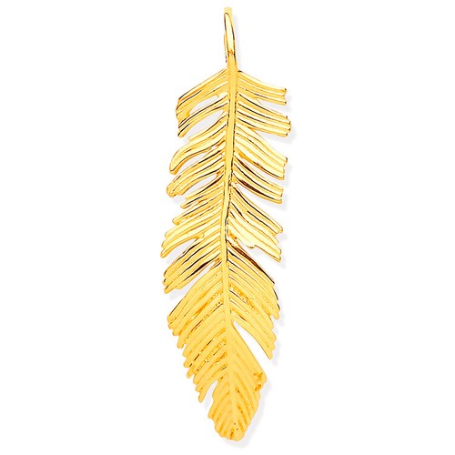 Feather pendant 9ct - feather,