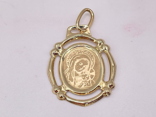 14ct gold virgin mary child - &,