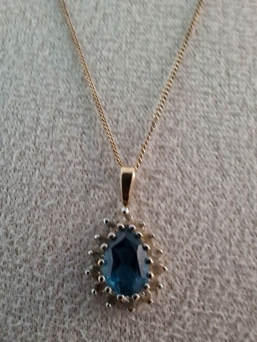 9ct solid gold blue - gold, white