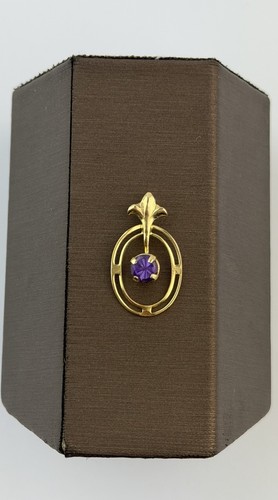 Amethyst 9ct gold pendant - gold,