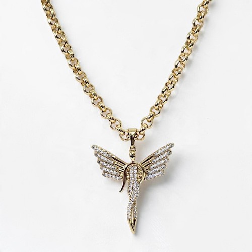 Gold angel pendant - gold, on