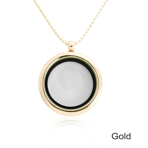 Floating locket pendant - locket, round