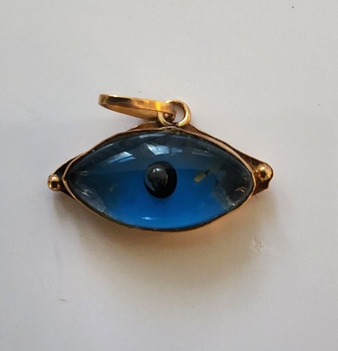 Yellow gold greek evil eye - gold,