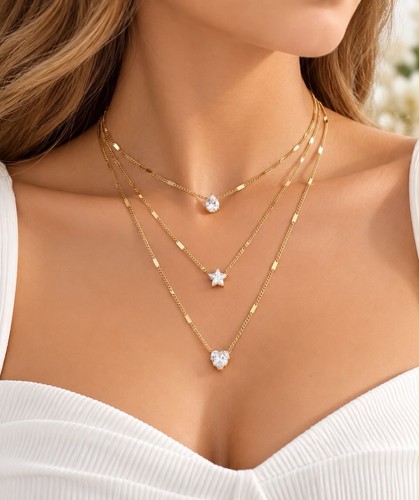 Trendy zircon pendant necklace - pendant,