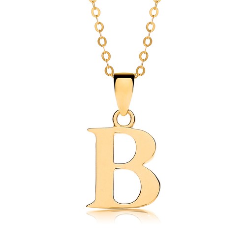 9ct gold initial pendant - gold,