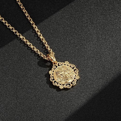 Gold christopher pendant - gold, st