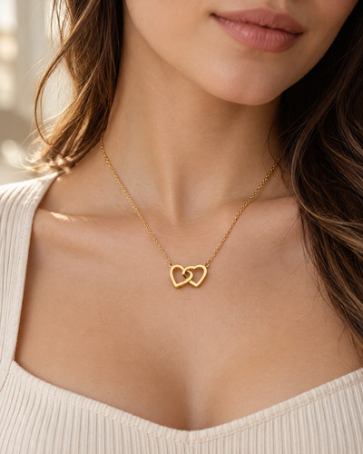 18k gold plated - double, heart