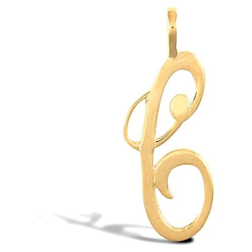9ct gold initial script - 9ct,