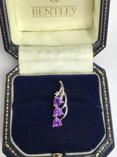 Amethyst and diamond pendant - amethyst,