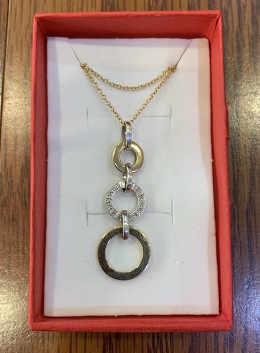 9ct two tone - two, tri-circle