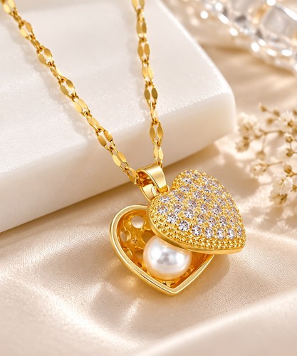 Heart pendant necklace with - pendant,