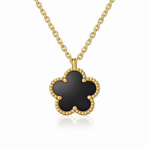 Flower necklace 18k gold - flower,