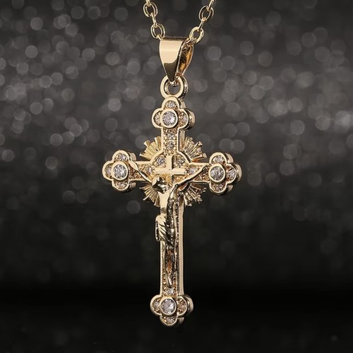 Gold plated cross christian - plated,