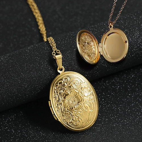9ct gold locket necklace - 9ct,