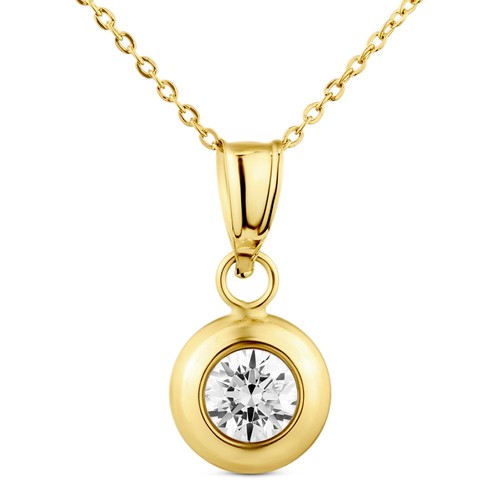 9ct yellow gold cubic - 9ct, zirconia