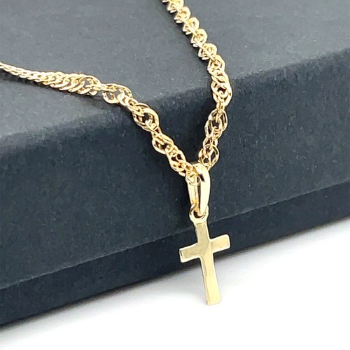 9ct yellow gold plain cross - yellow,