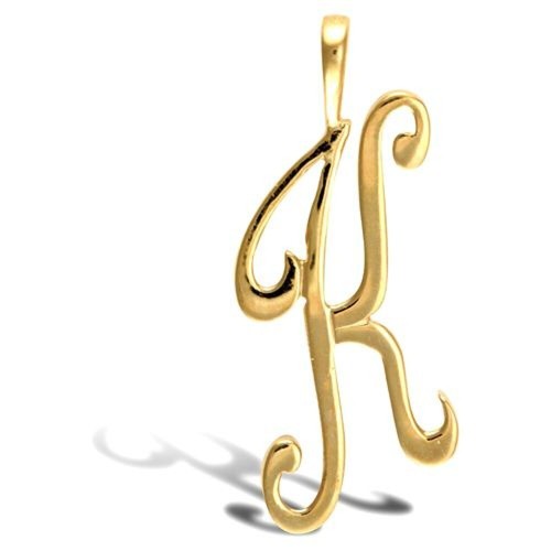 9ct gold initial - 9ct, script