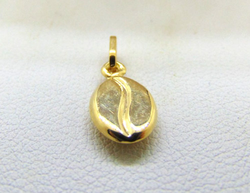 9ct gold coffee - bean, pendant