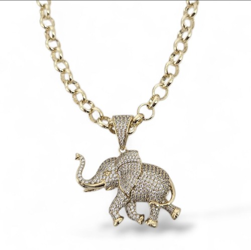 9ct gold elephant - gold,