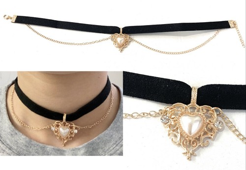 Gothic black lace necklace - lace,