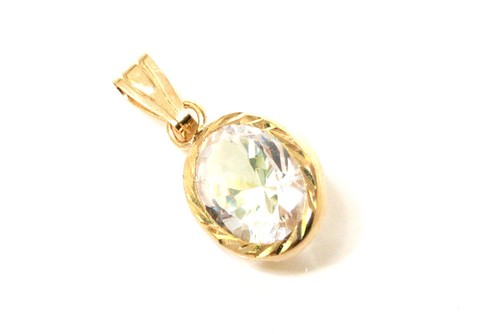 9ct gold oval - 9ct, necklace