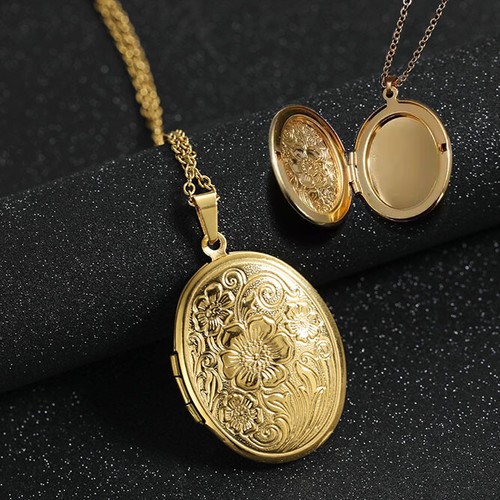 9ct gold locket necklace - 9ct,