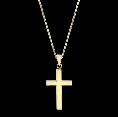 9ct gold cross pendant yellow - cross,