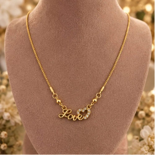Gold tone love pendant - love,