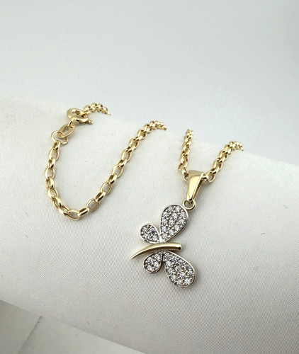 9ct yellow gold - yellow, butterfly