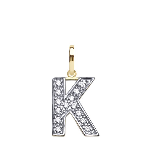 Gold initial pendant chain - &,